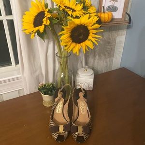 Zebra Ferragamo heels